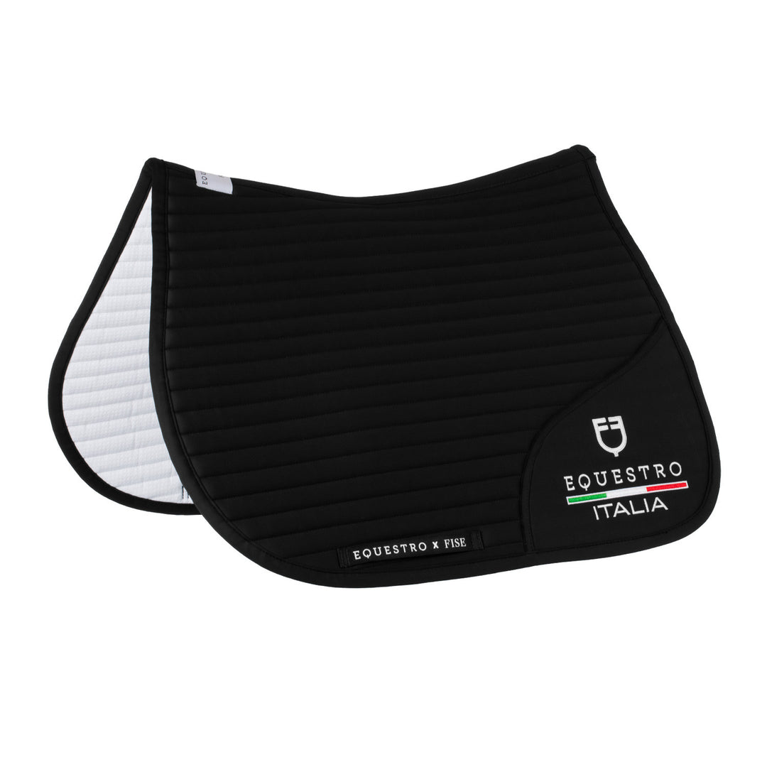 Jumping saddle pad with embroidered logo Eque BLACK