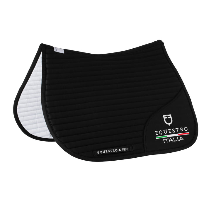 Jumping saddle pad with embroidered logo Eque BLACK