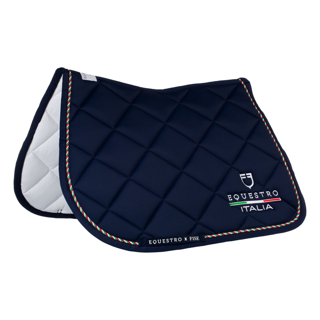 Jumping saddle pad with Italian flag piping E NAVY BLAZER (19-3923)