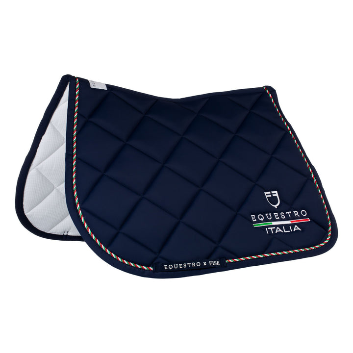 Jumping saddle pad with Italian flag piping E NAVY BLAZER (19-3923)