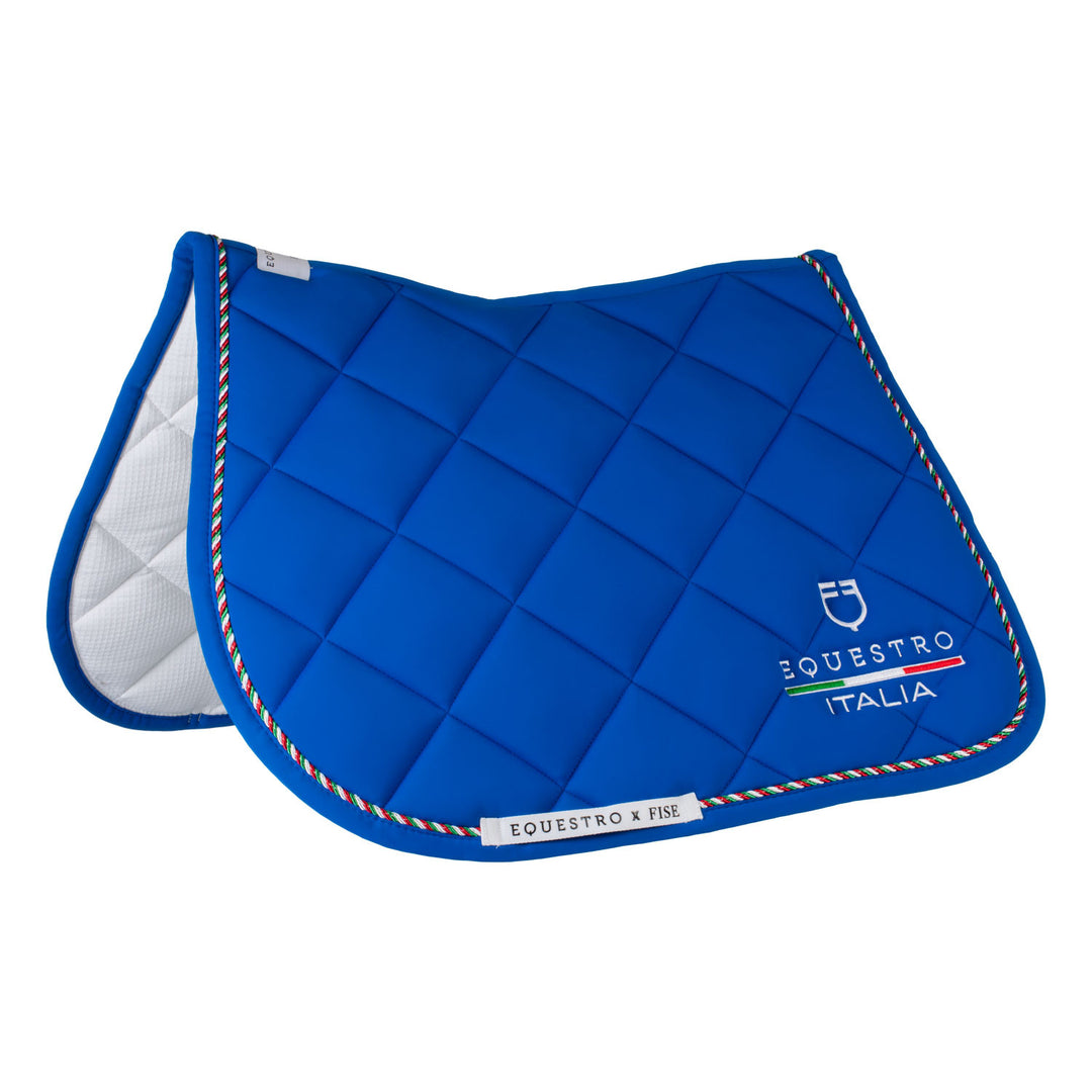Jumping saddle pad with Italian flag piping E AZZURRO SAVOIA (19-4150)