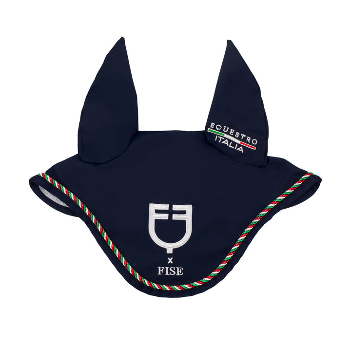 Fly veil with Italian flag piping Equestro X FISE