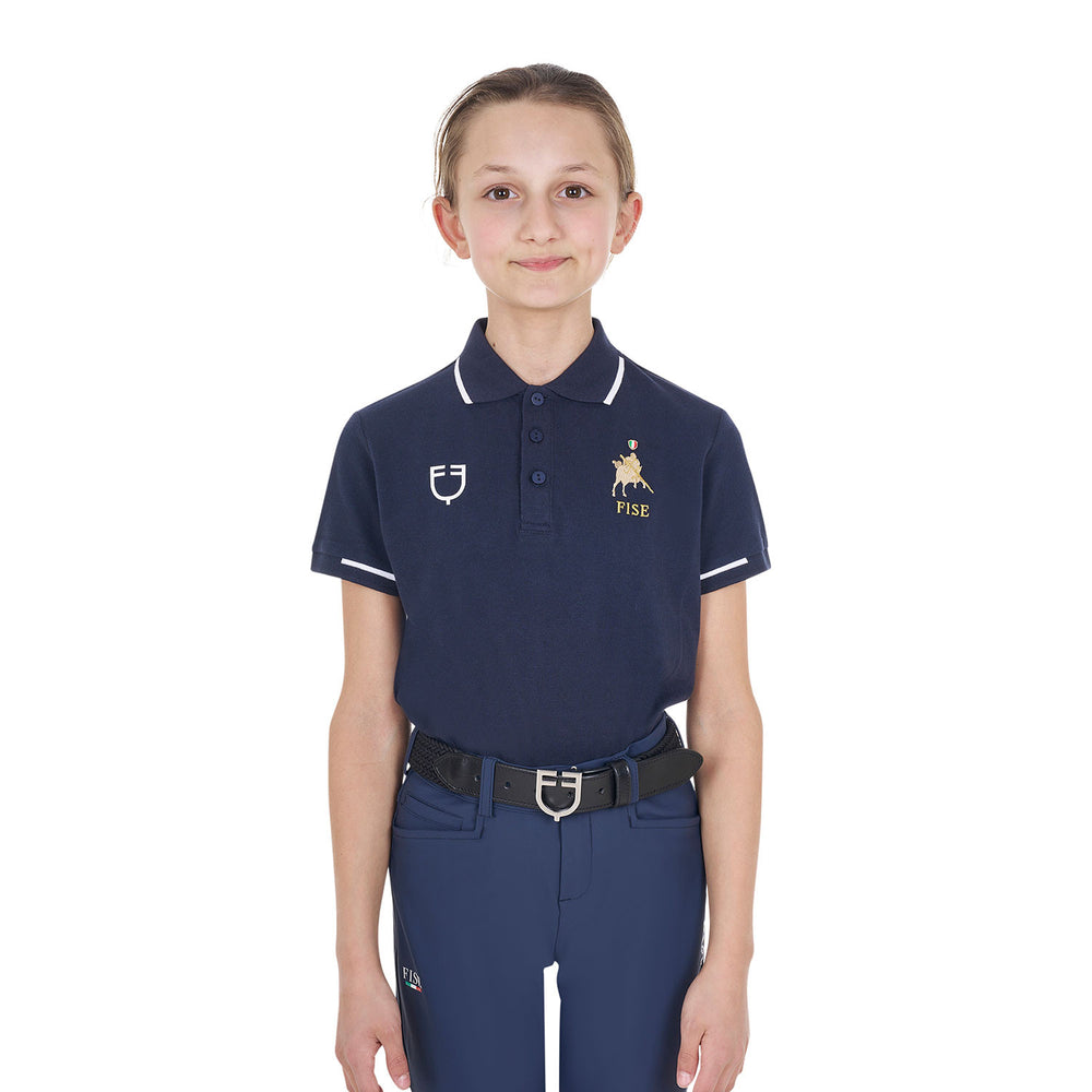 Kids' unisex polo shirt in technical fabric E NAVY BLAZER (19-3923)