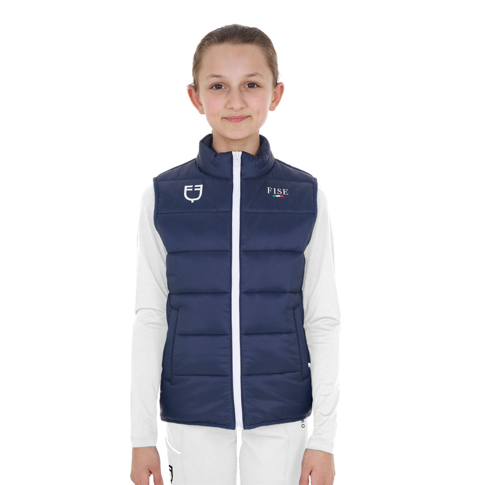 Kids' unisex slim fit vest Equestro X FISE NAVY BLAZER (19-3923)
