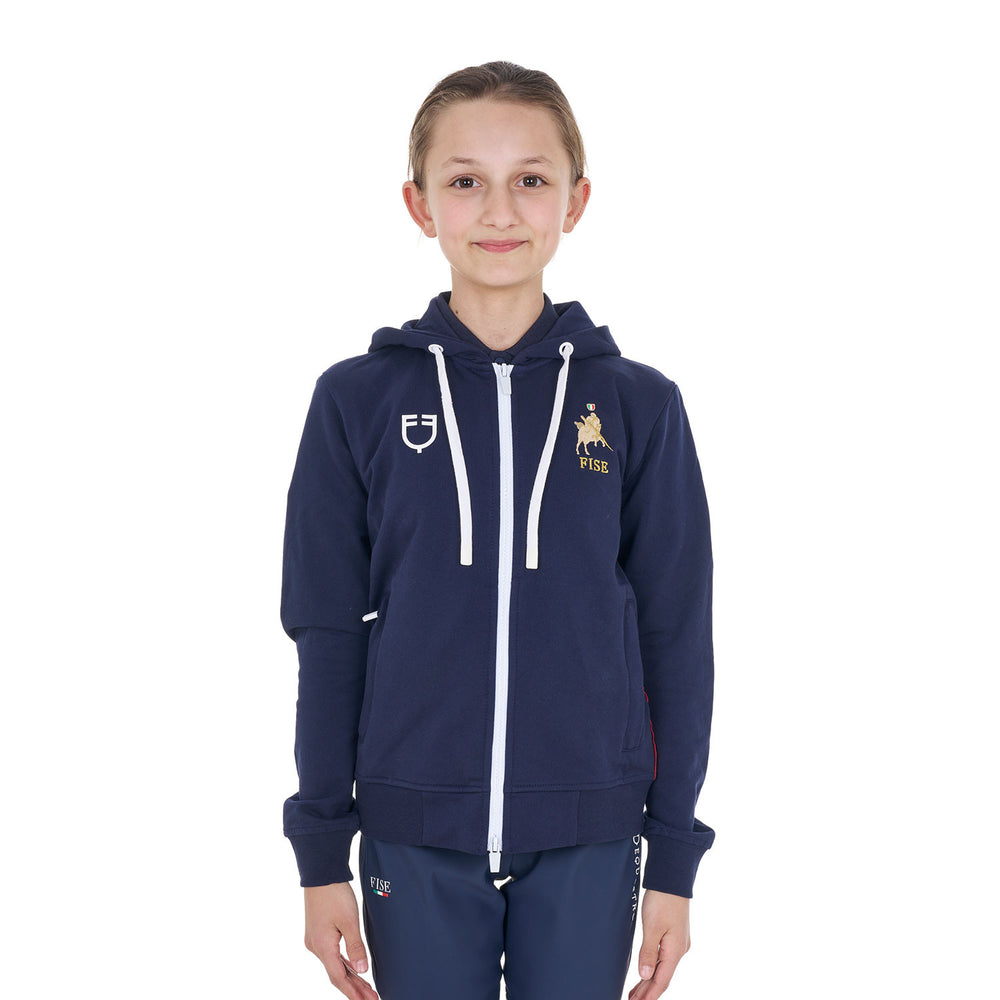 Kids'fleece unisex hoodie Equestro X FISE NAVY BLAZER (19-3923)