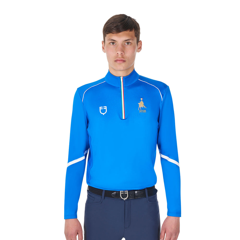 Men's training base layer Equestro X FISE AZZURRO SAVOIA (19-4150)