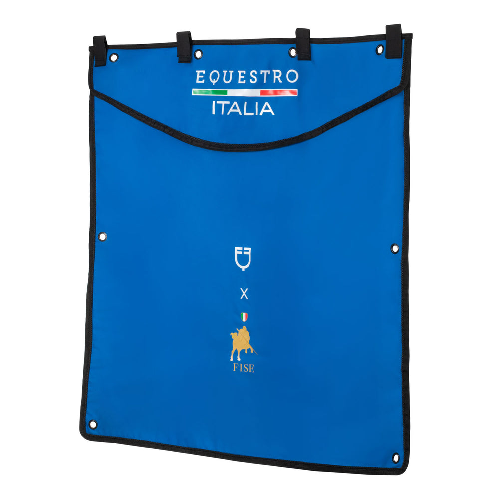 Long stable curtain with embroidered logo Equ AZZURRO SAVOIA (19-4150)