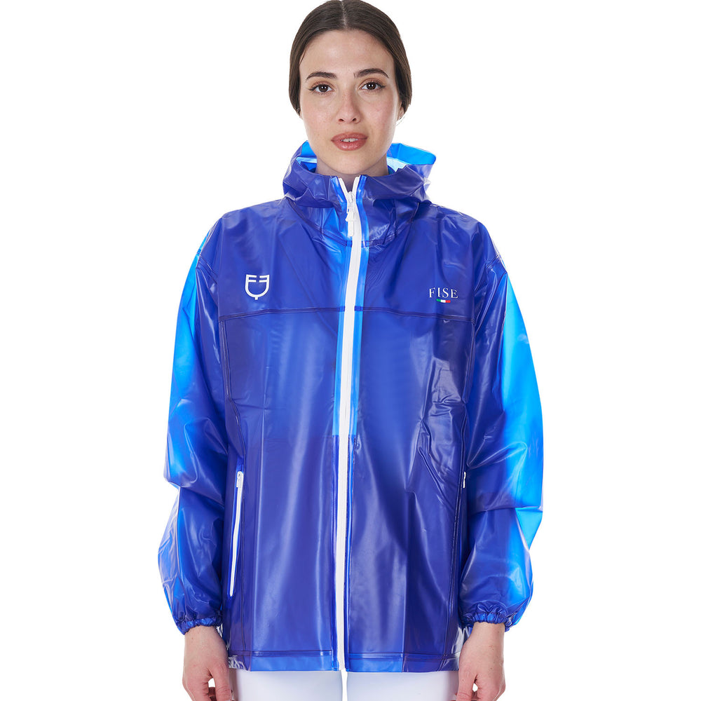 Unisex raincoat Equestro X FISE AZZURRO SAVOIA (19-4150)