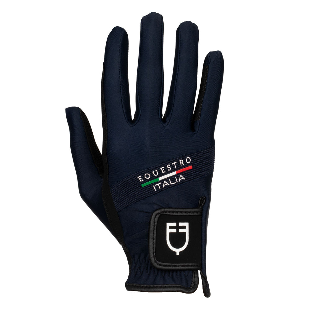 Gloves in technical fabric Equestro X FISE NAVY BLAZER (19-3923)