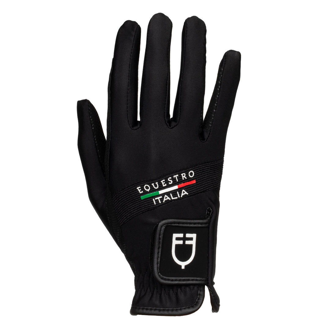 Gloves in technical fabric Equestro X FISE BLACK