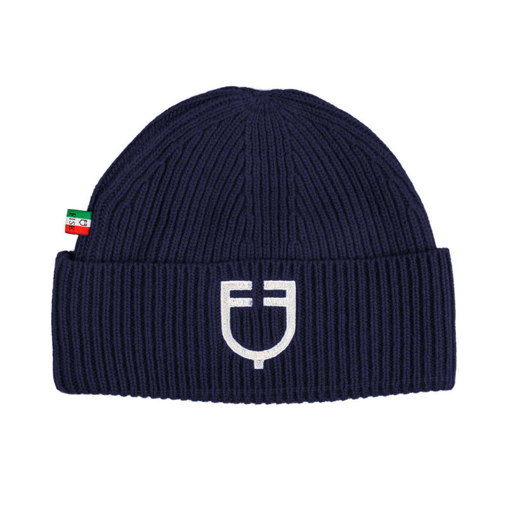 Unisex ribbed knit beanie Equestro x Fise NAVY BLAZER (19-3923)