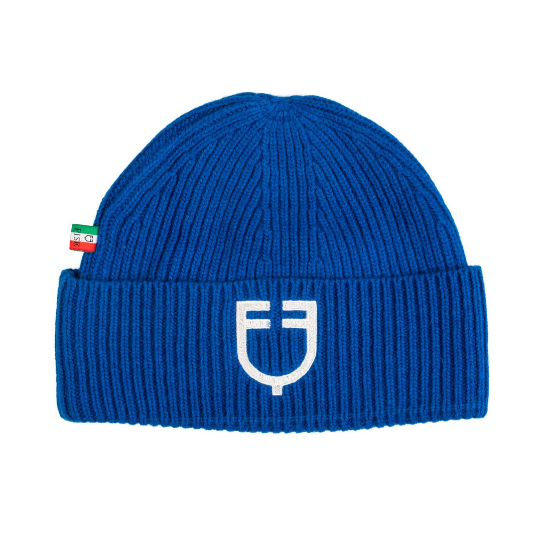 Unisex ribbed knit beanie Equestro x Fise AZZURRO SAVOIA (19-4150)