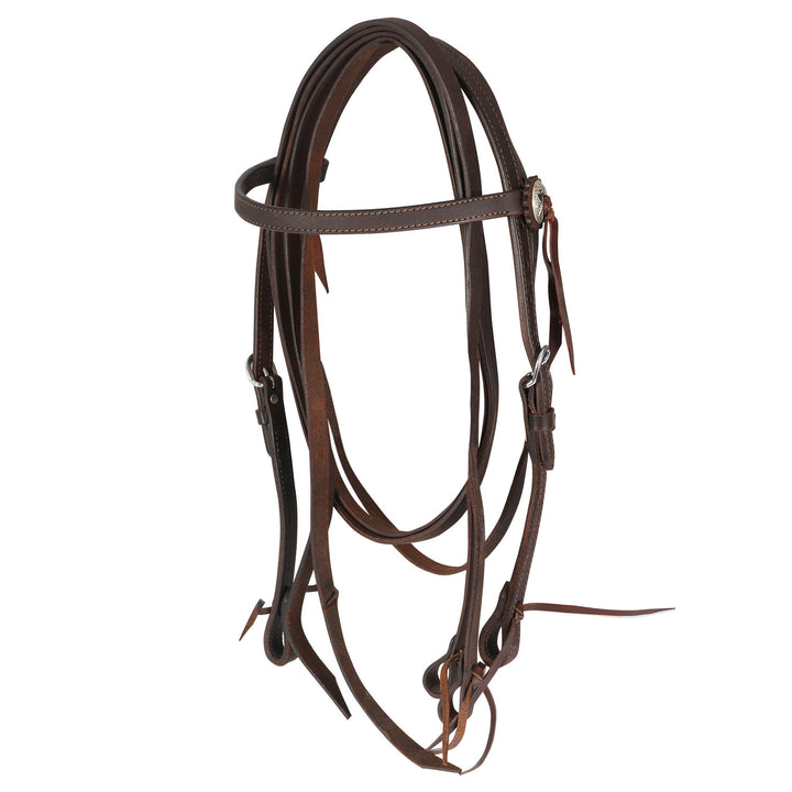 STRAIGHT BRIDLE LEATHER FAT W/REINS BROWN