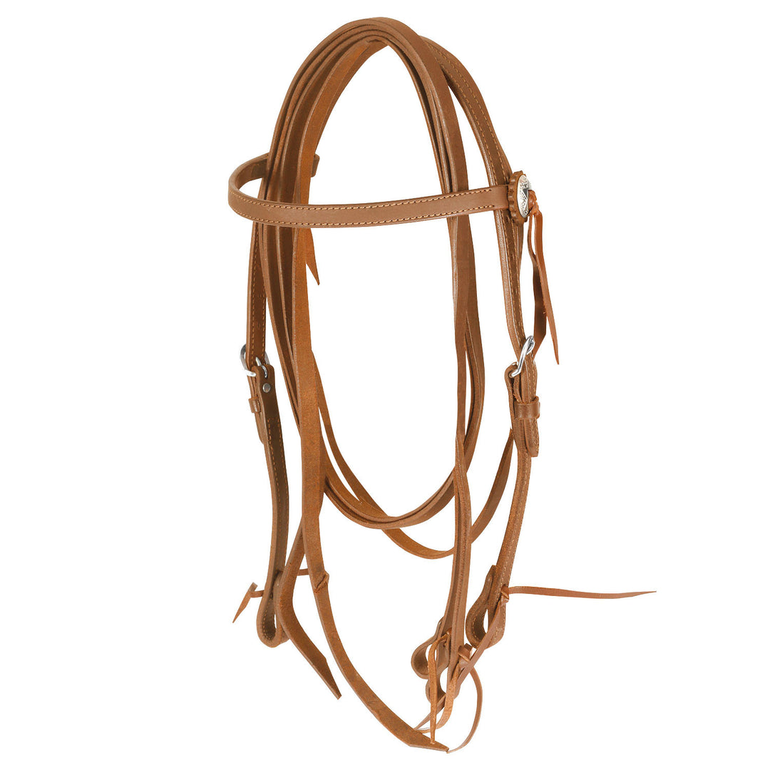 STRAIGHT BRIDLE LEATHER FAT W/REINS NATURAL