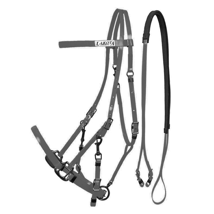 LAKOTA BIOTHANE HALTER-BRIDLE CHARCOAL