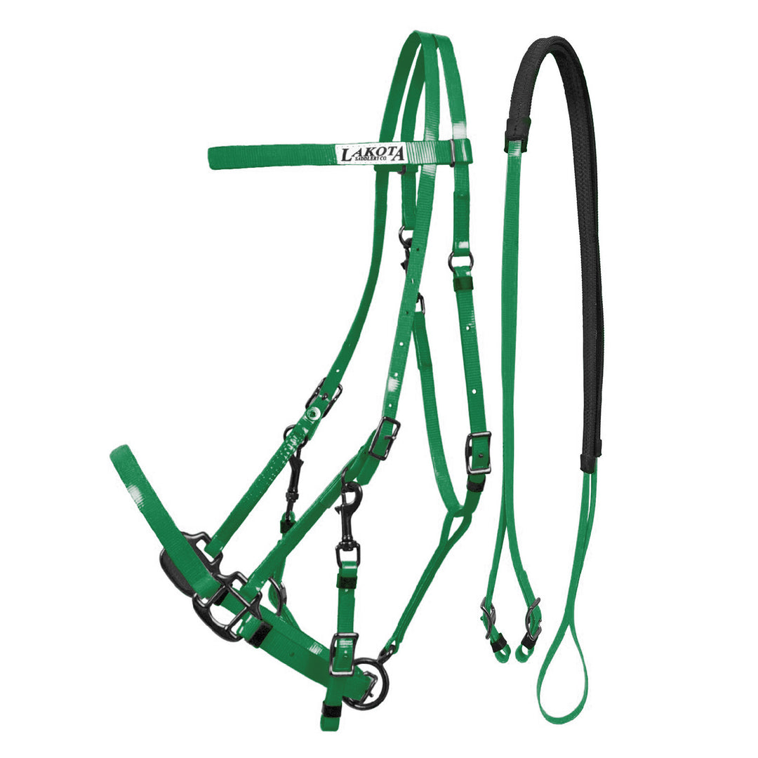 LAKOTA BIOTHANE HALTER-BRIDLE GREEN