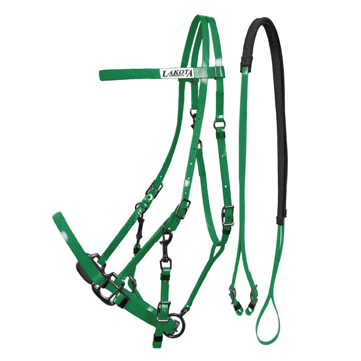 LAKOTA BIOTHANE HALTER-BRIDLE GREEN