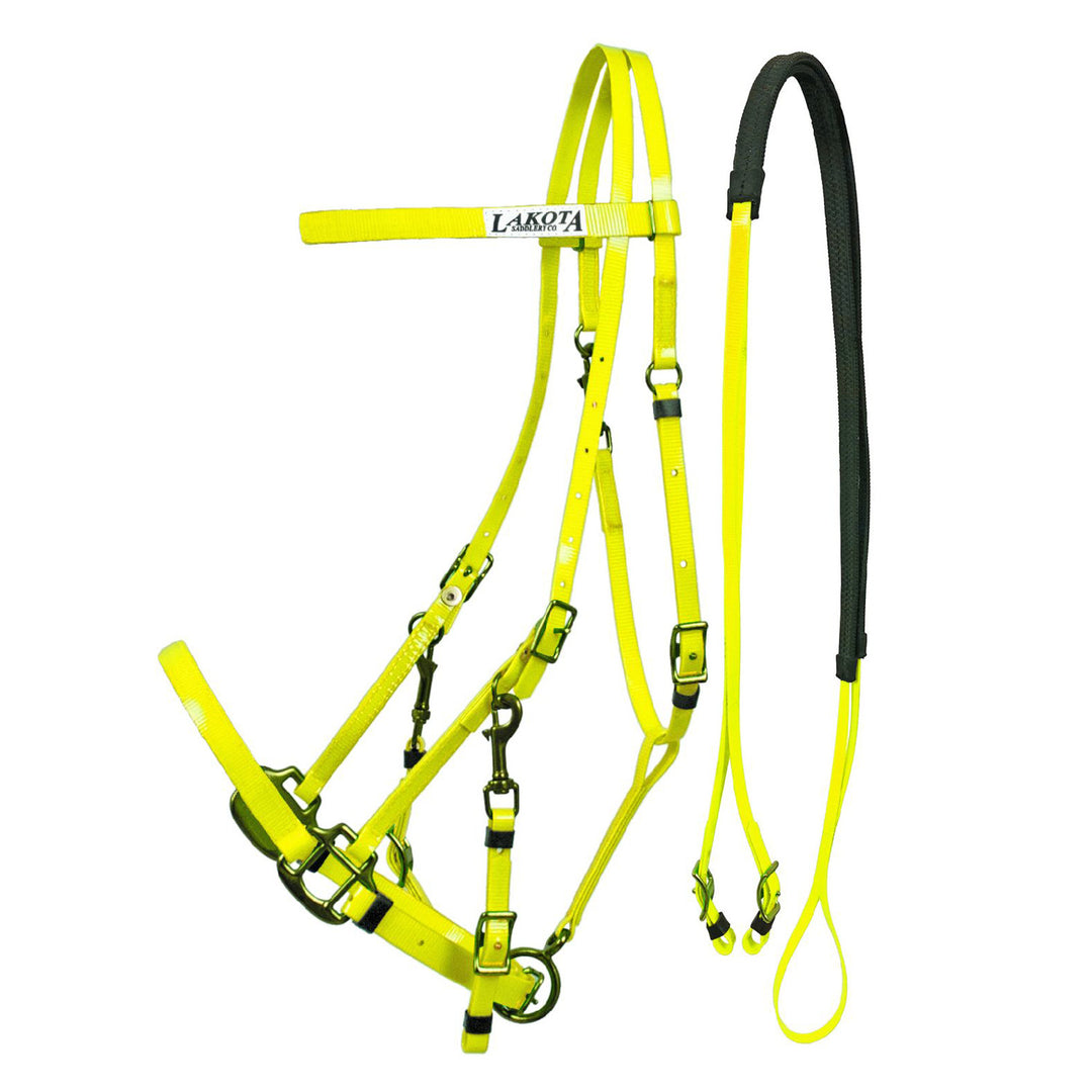 LAKOTA BIOTHANE HALTER-BRIDLE YELLOW FLUO