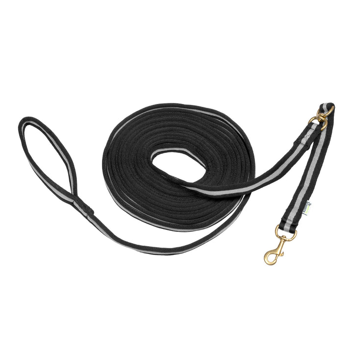 PADDED NYLON LUNGE REIN BLACK/GREY