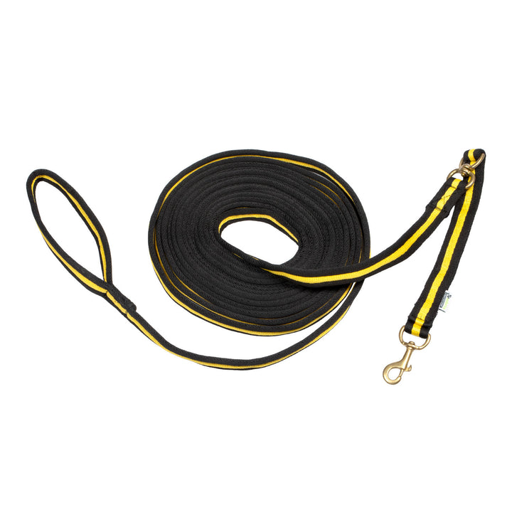 PADDED NYLON LUNGE REIN BLACK/YELLOW
