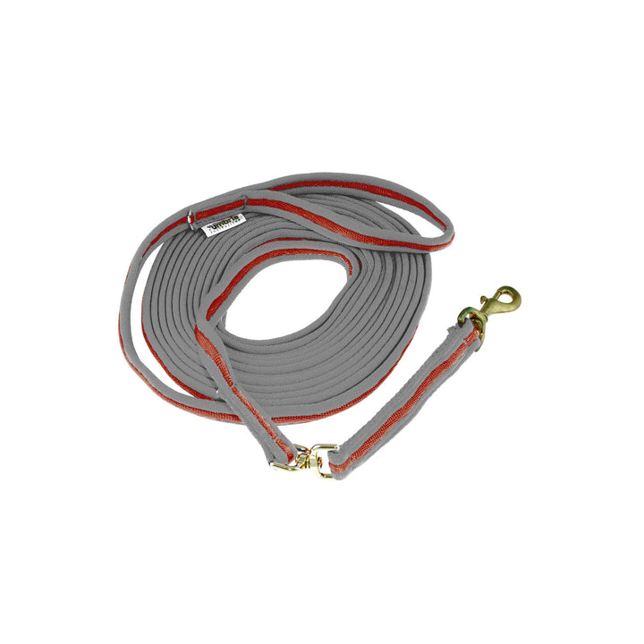 PADDED NYLON LUNGE REIN GREY/RED