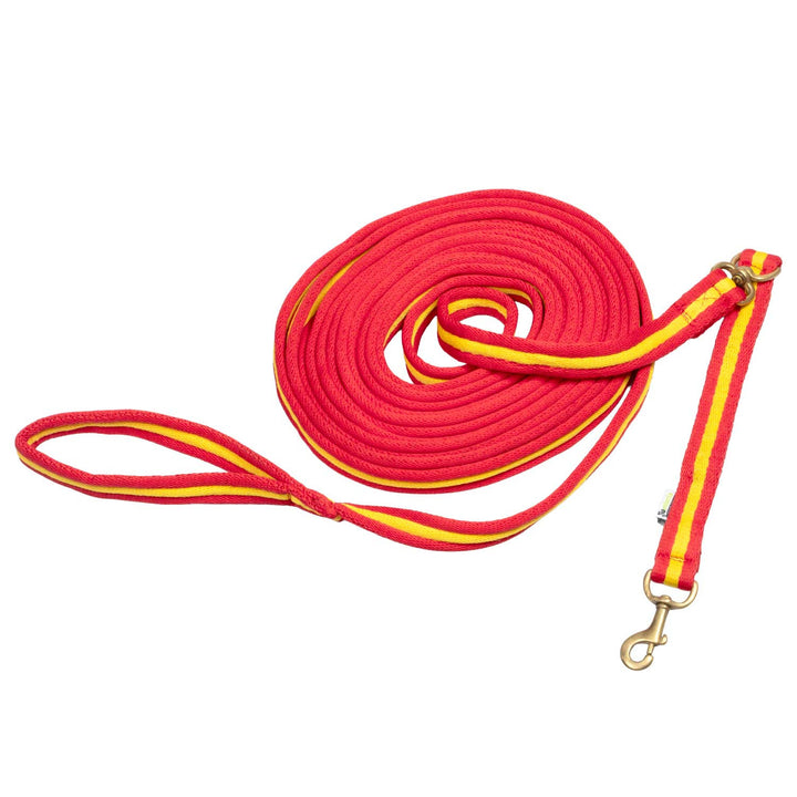 PADDED NYLON LUNGE REIN RED/YELLOW