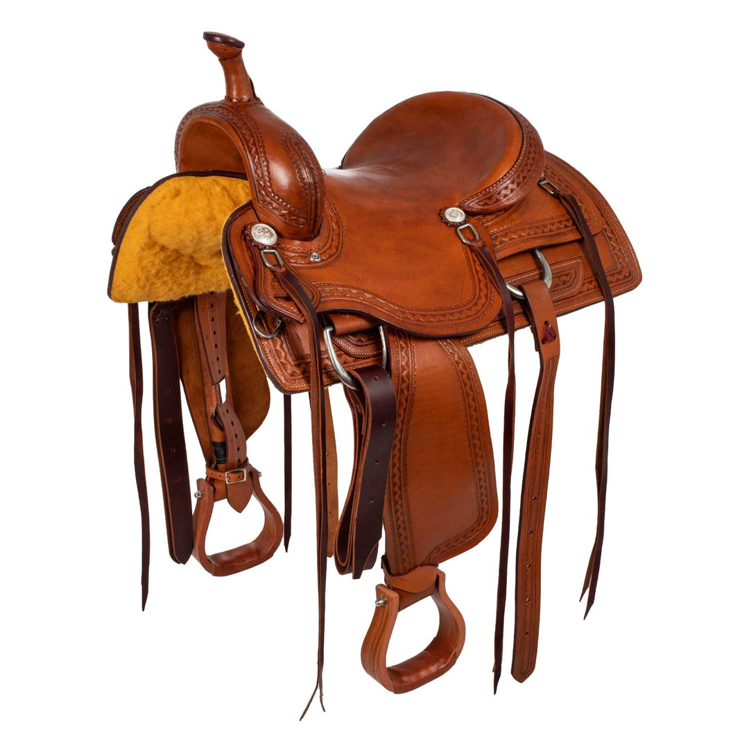 WESTERN WADE SADDLE BORDER STAMP CHESTNUT
