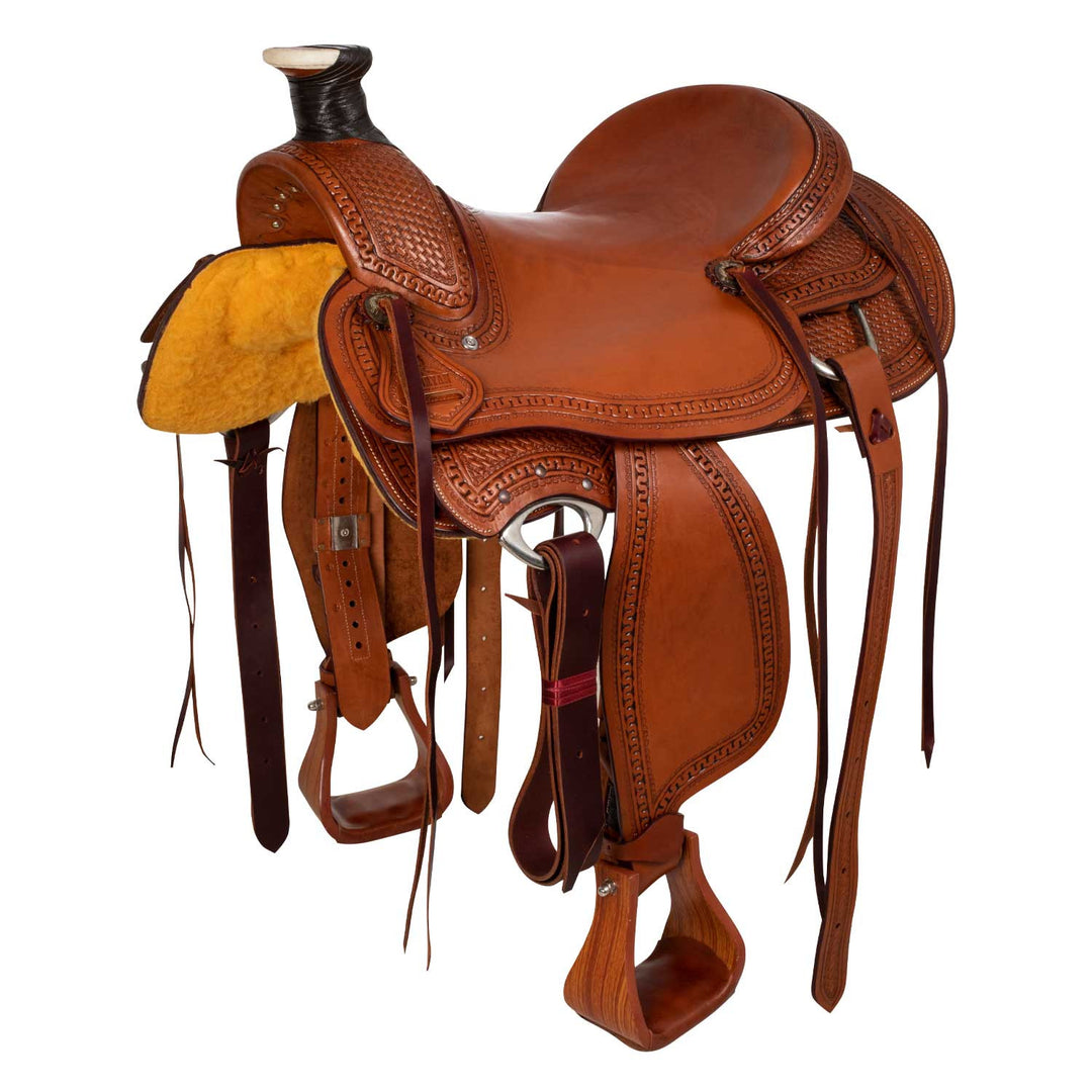 WESTERN WADE SADDLE BASKET TOOLING CHESTNUT