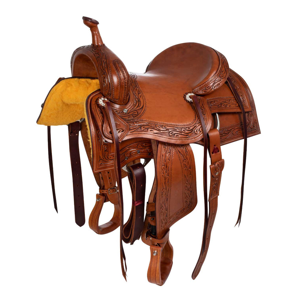 BORDER STAMP TEAM PENNING SADDLE CHESTNUT