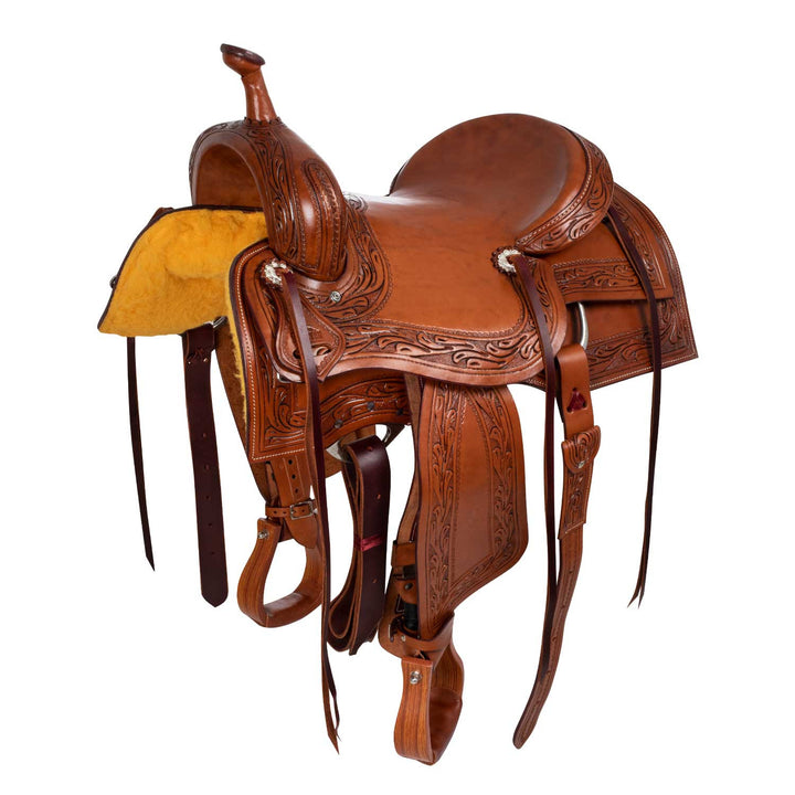 BORDER STAMP TEAM PENNING SADDLE CHESTNUT