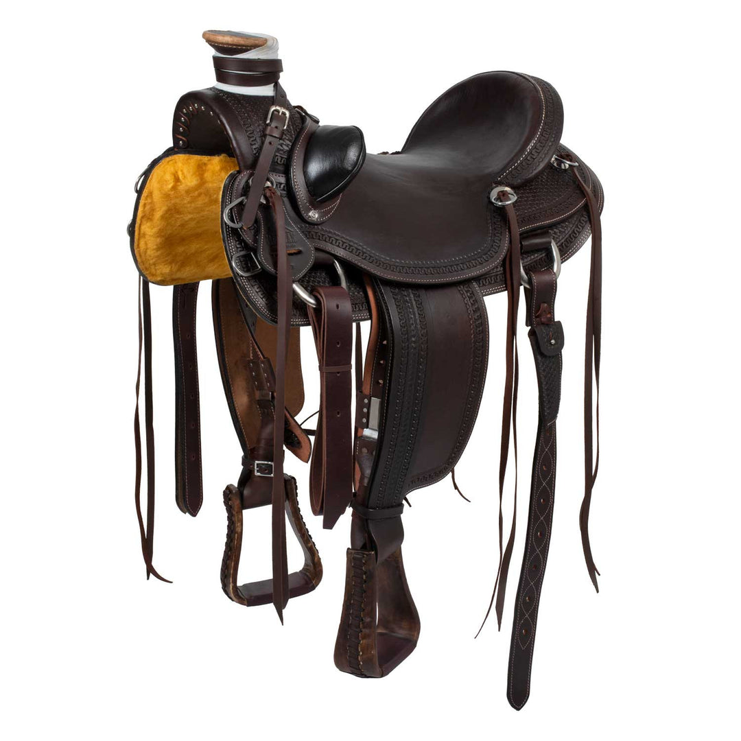 Wade Ranch MSW saddle with border stamp