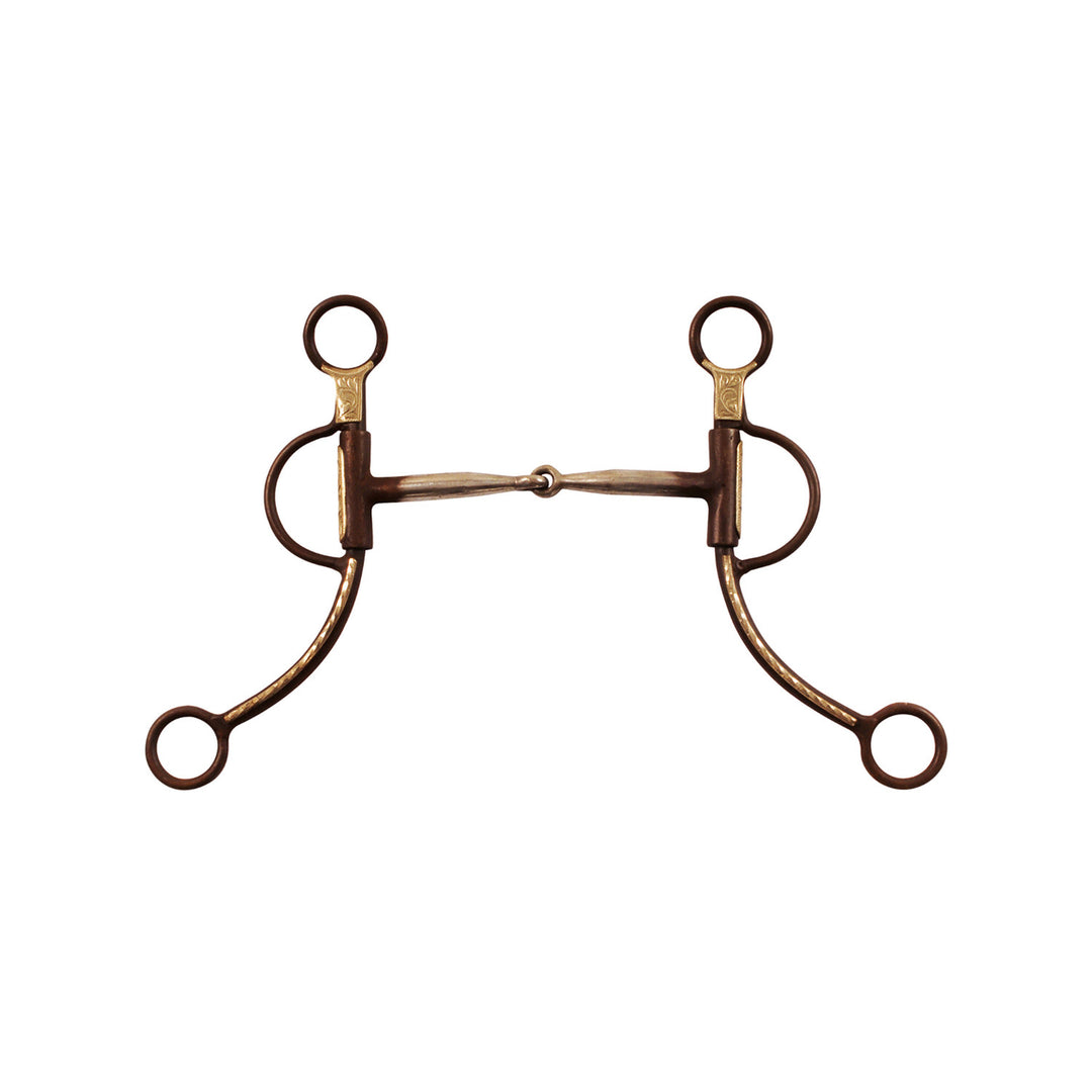 BURNT IRON WESTERN BIT DECORATED LONG SHANKS