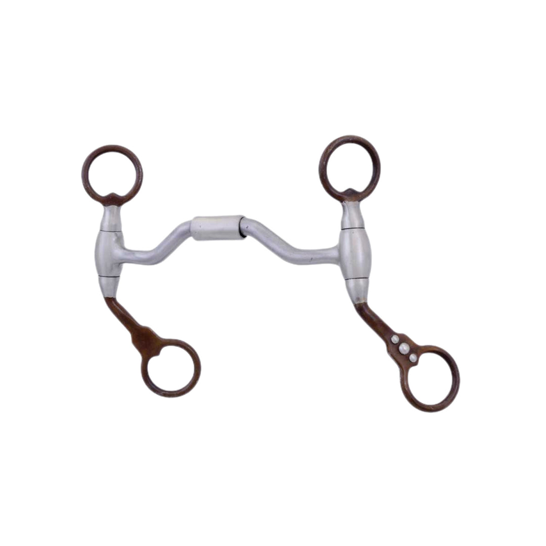 HINGED FUTURITY BIT LOW PORT SWEET IRON AND COPPER INLAYS 8MM