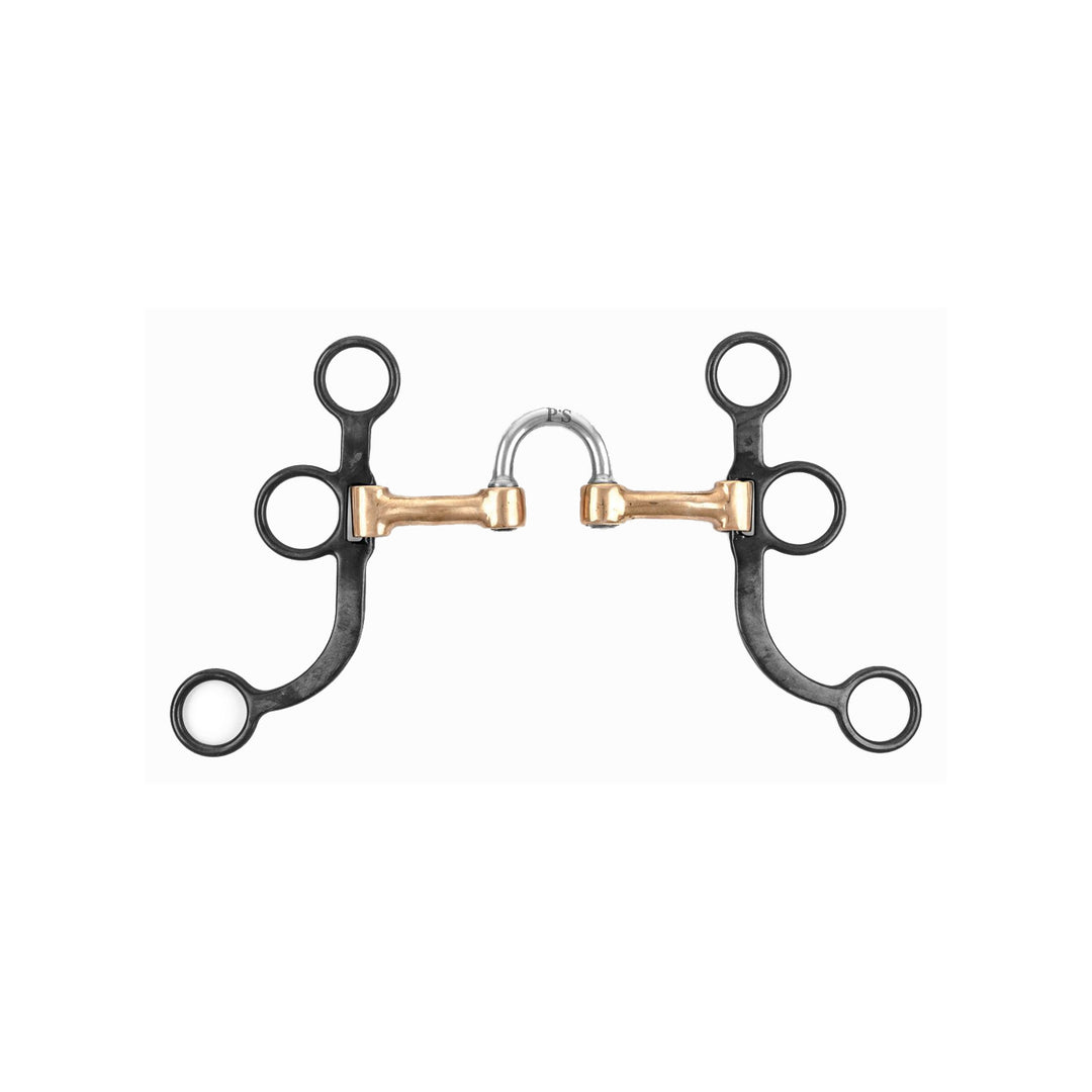 STAINLESS STEEL CORRECTIONAL BITE COPPER MOUTHPIECE SHORT CURVED RODS BLACK