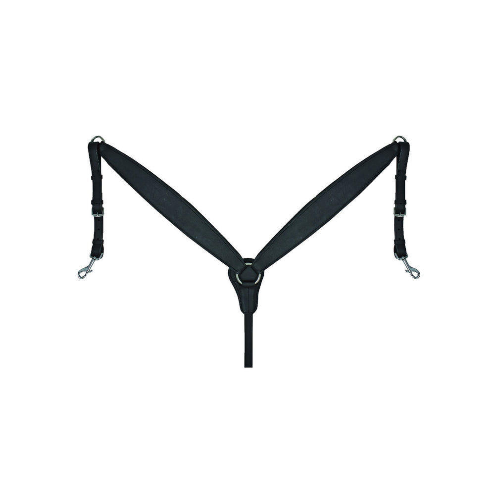 SHAPED TREKKING BREAST PLATE OILY LEATHER BLACK