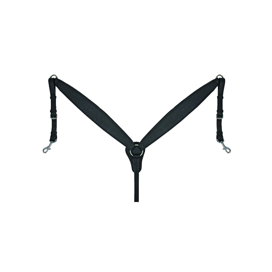 SHAPED TREKKING BREAST PLATE OILY LEATHER BLACK