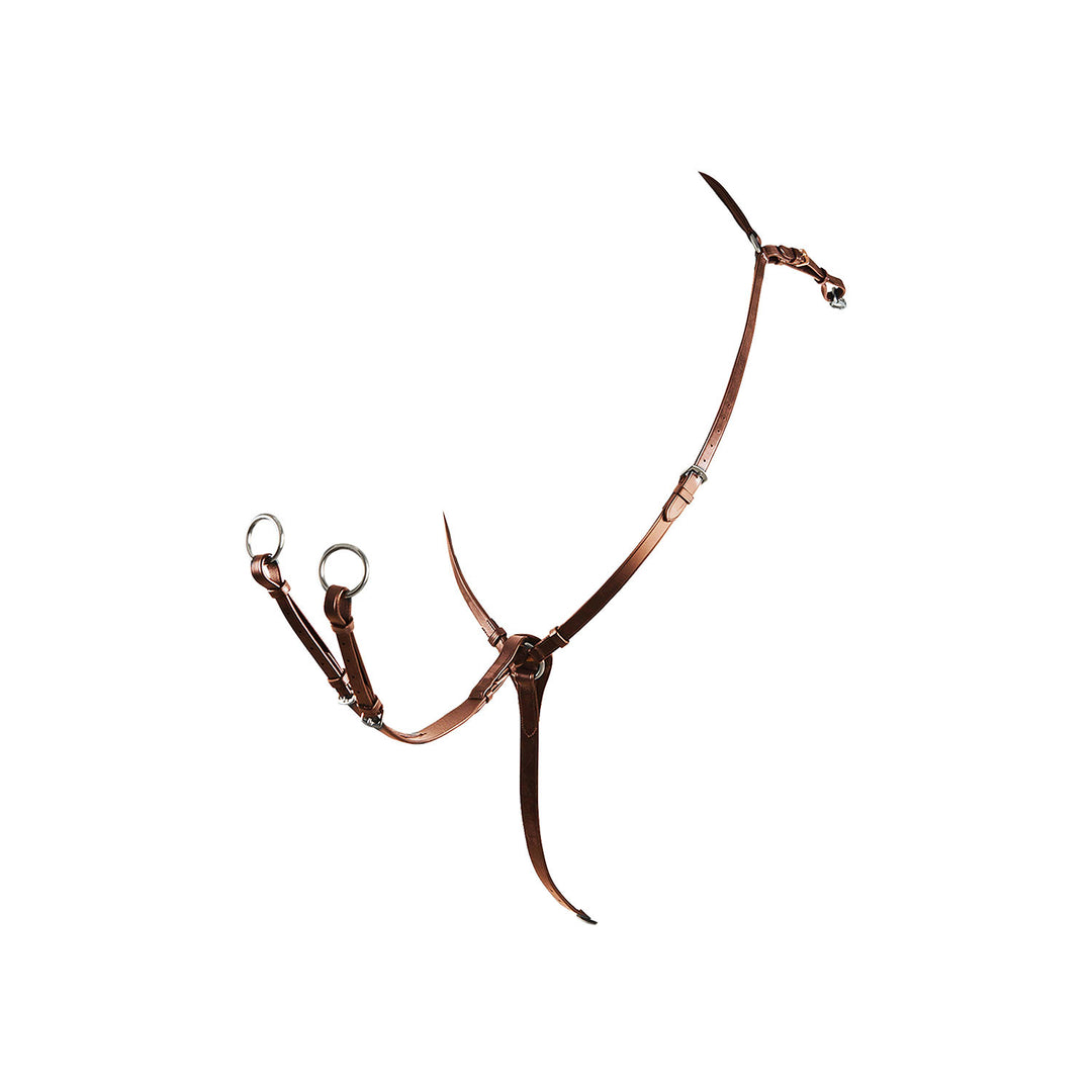 Hunting Y breastplate in leather COGNAC