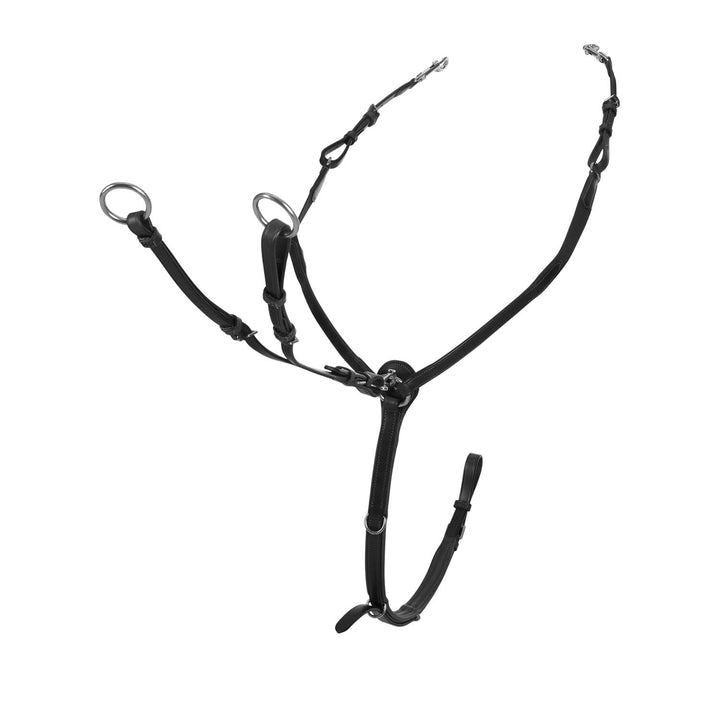 Y fork leather breastplate BLACK