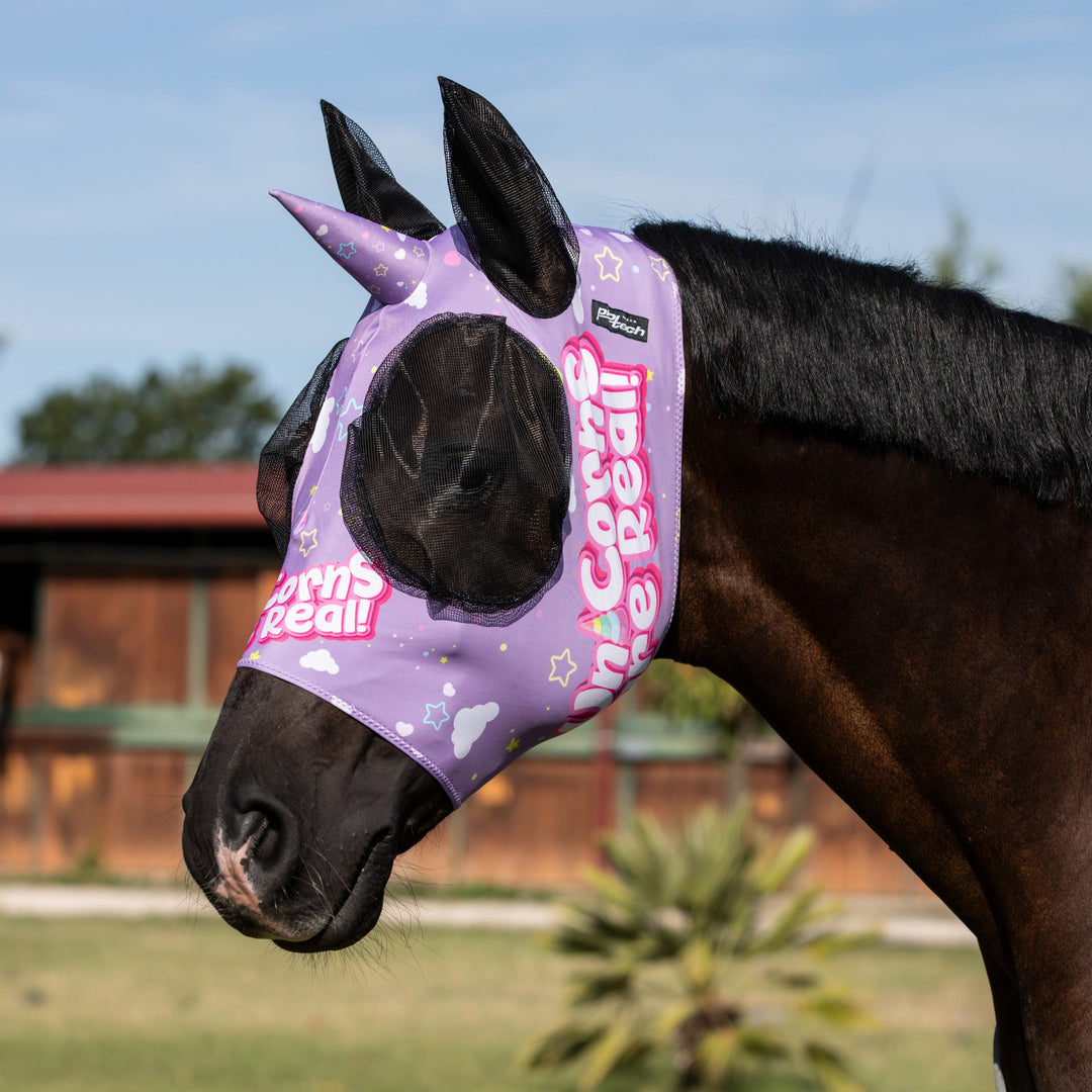 UNICORN  ANTI-FLY MASK WITH EAR COVER NET UNICORNS ARE REAL
