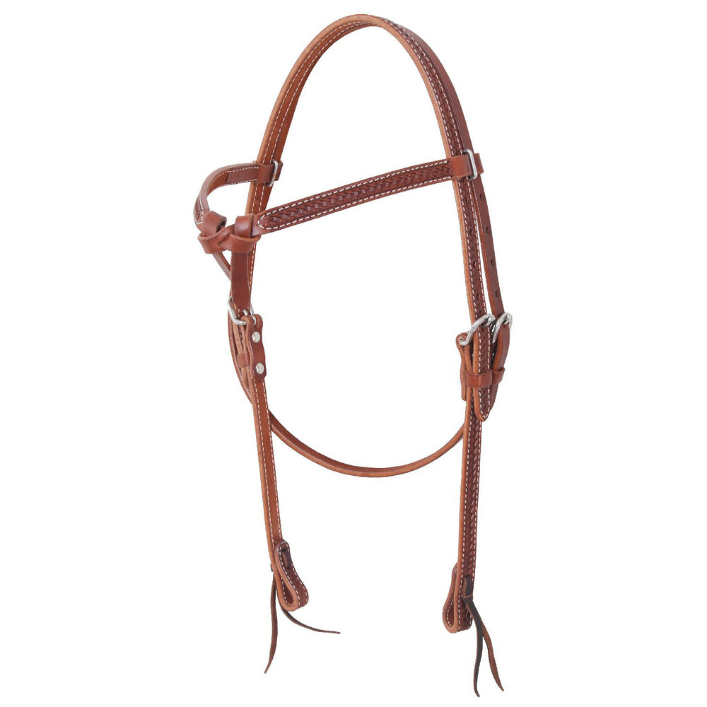 POOL'S BROWBAND HEADSTALL 23752 WITH BASKET T COGNAC