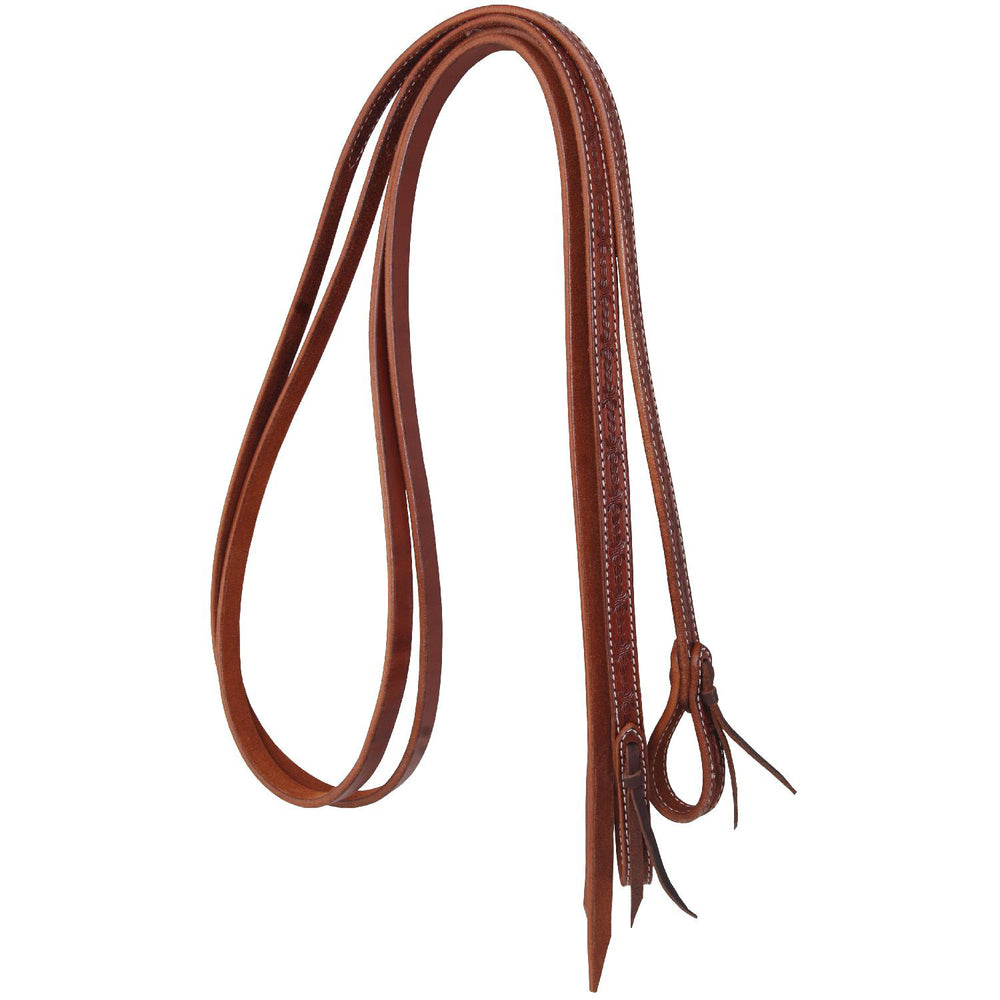 POOL'S SPLIT REINS 3230 WITH BARBWIRE TOOLING COGNAC