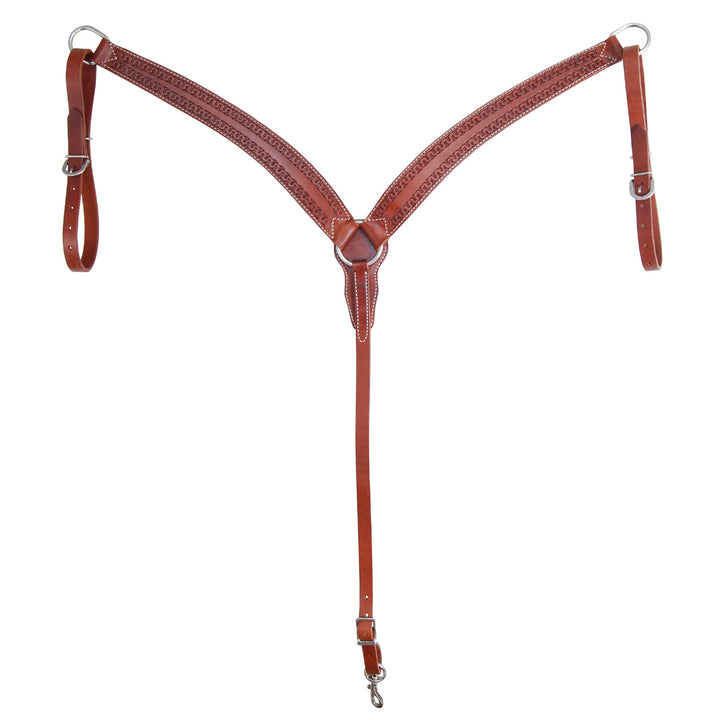 BREAST COLLAR 5957 WITH SNAKE TOOLING COGNAC