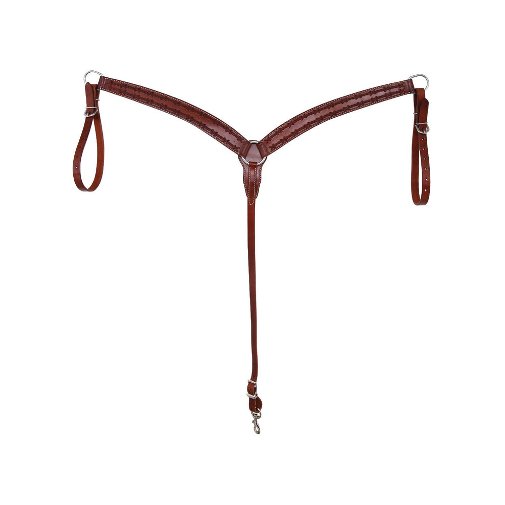 BREAST COLLAR 5959 WITH BARBWIRE TOOLING BROWN
