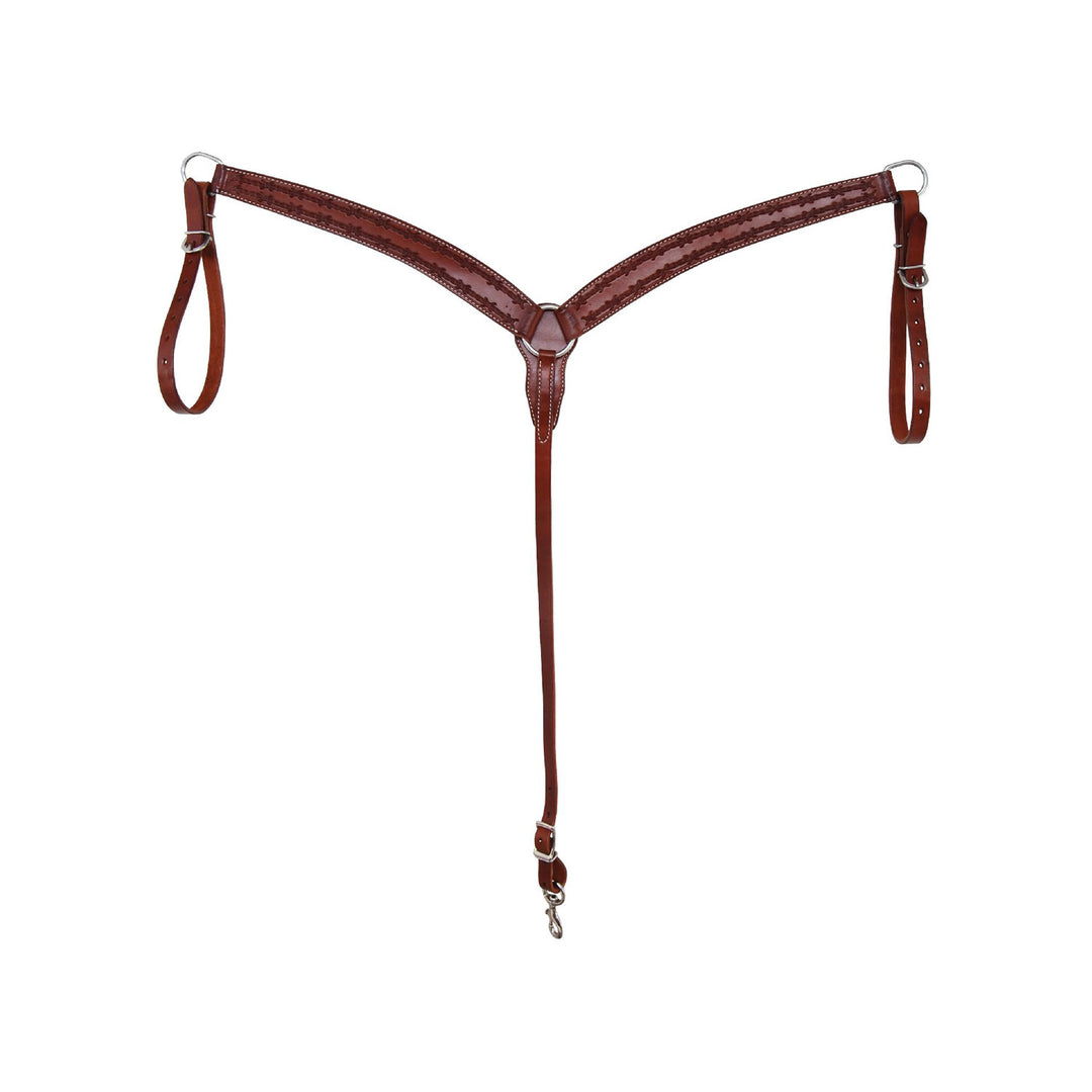 BREAST COLLAR 5959 WITH BARBWIRE TOOLING BROWN