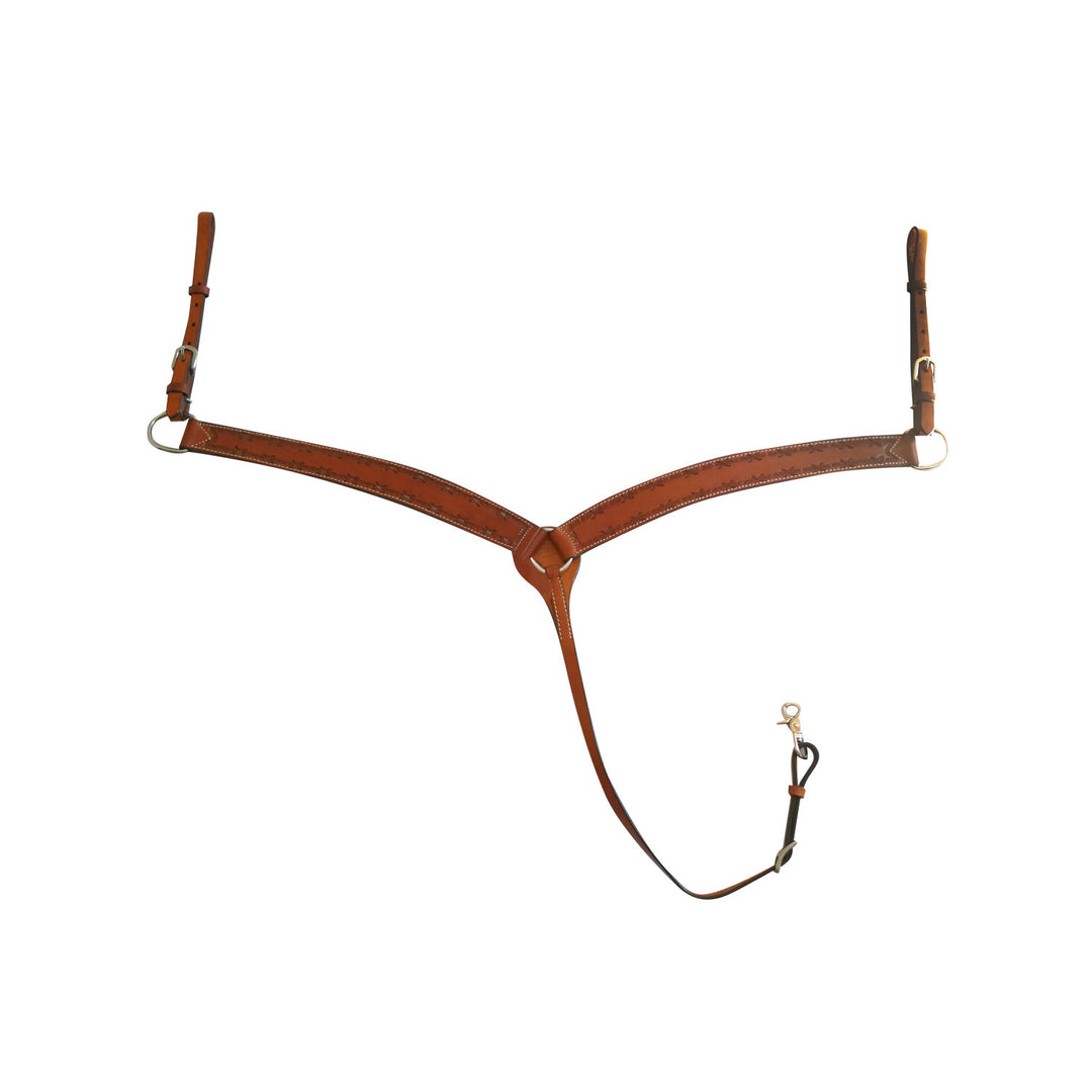 BREAST COLLAR WITH BARBWIRE TOOLING CHESTNUT