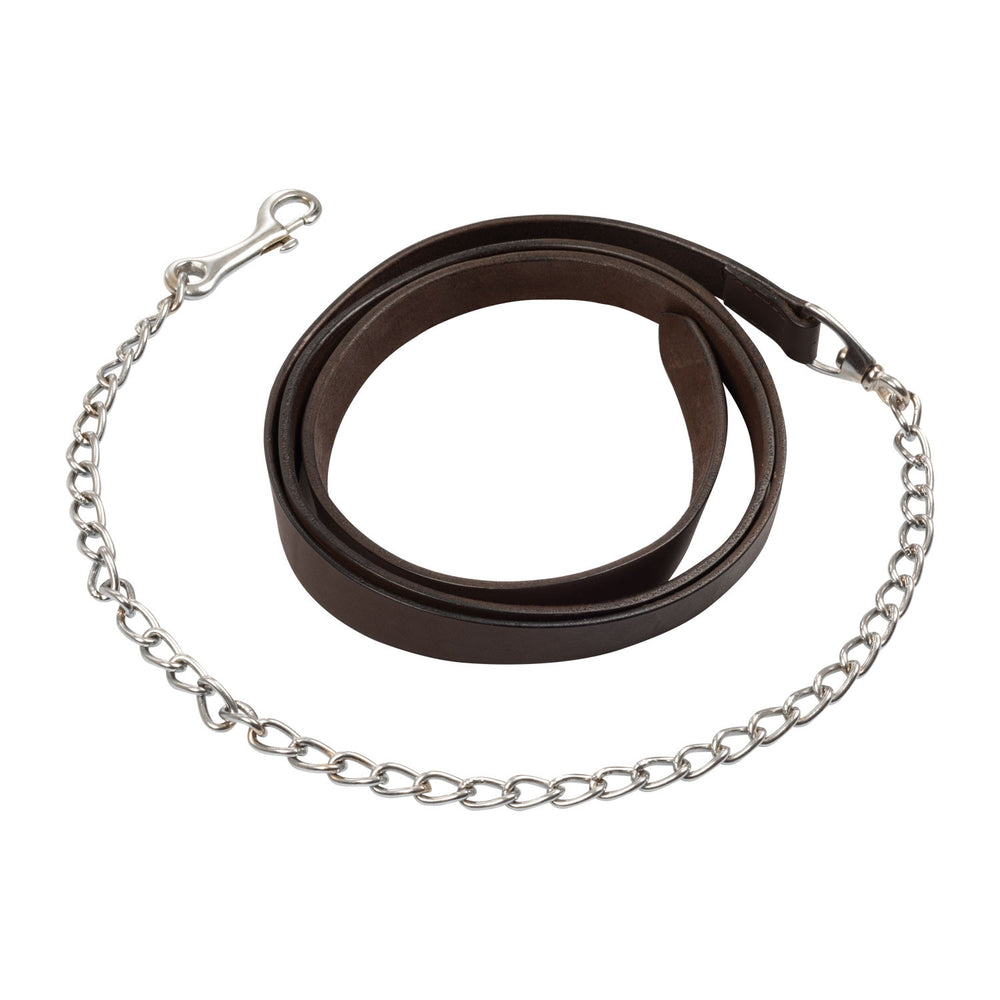 POOL'S LEATHER LEAD WITH CHAIN DARK OIL