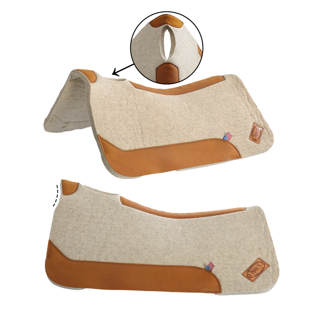 3/4" WOOL FELT CONTOUR SADDLE PAD LIGHT OIL