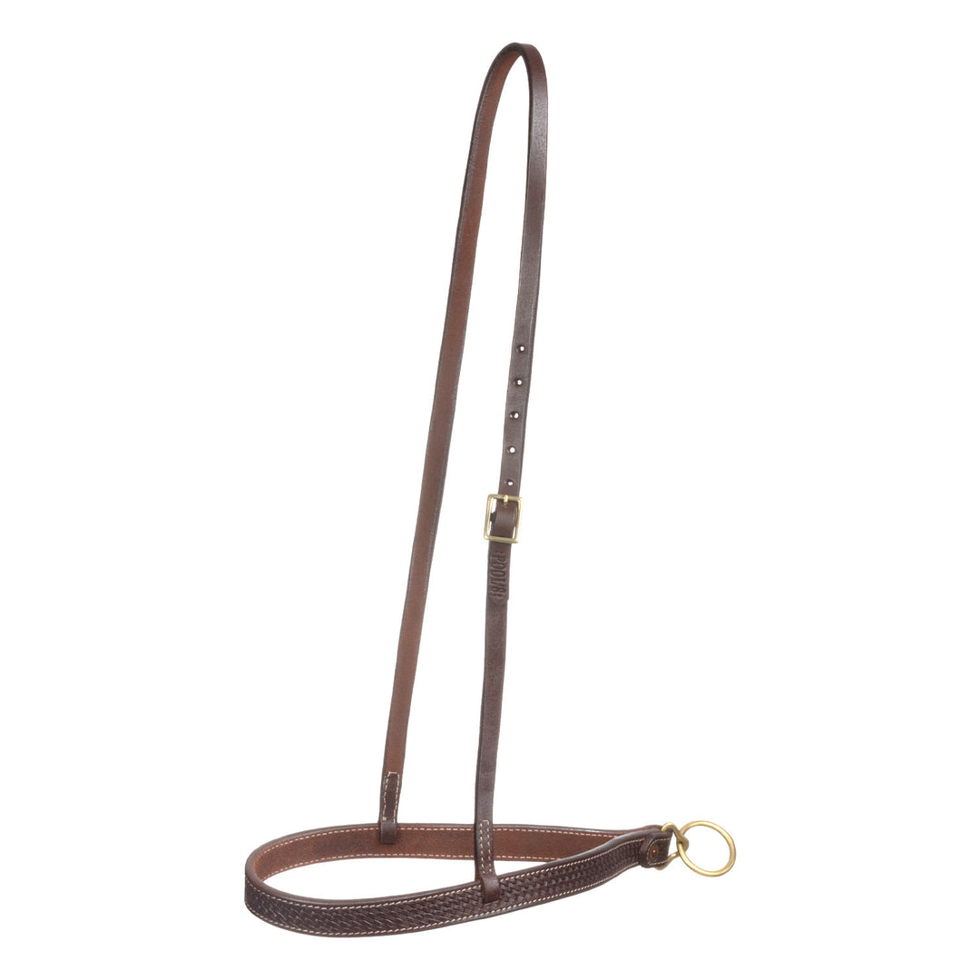 One-ear leather tied down with brass buckles