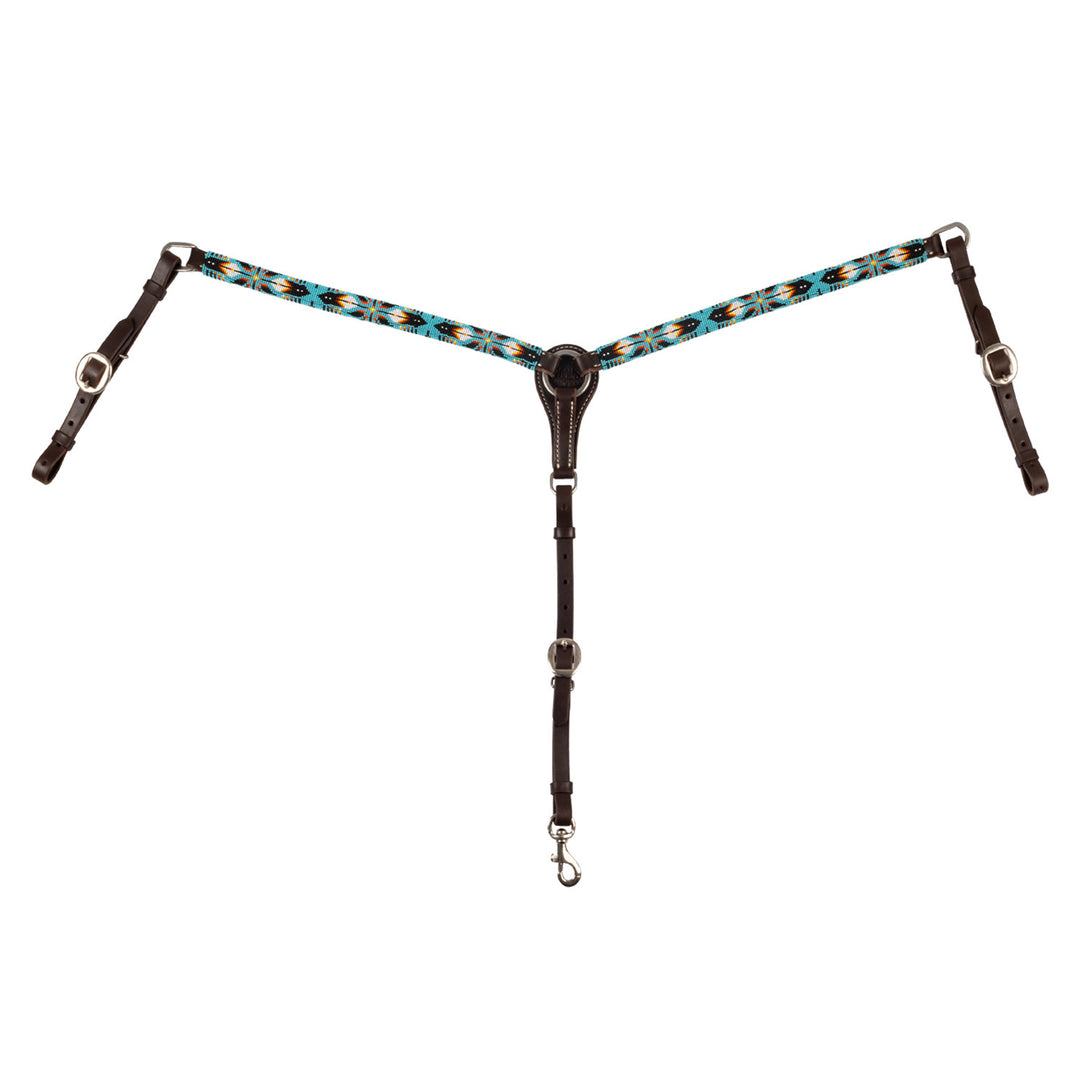 NAVAJO SKY BEADED WESTERN OIL BREASTPLATE