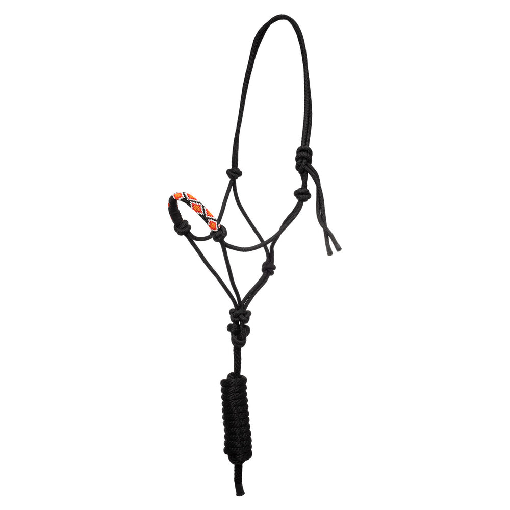 NAVAYO KNOT HALTER WITH LEAD BLACK